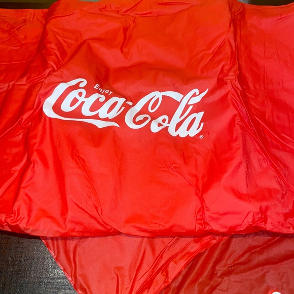 NEW Vintage Coca-Cola Adult Size Storm Rain Red‎ Poncho Orig Bag - Picture 3 of 5